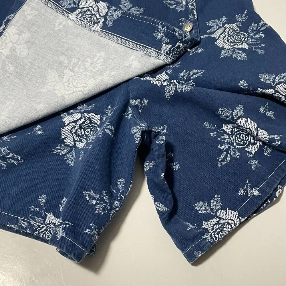 4/$25 Vintage Paquette Byer California Skort Floral Rose Print Wrap Skirt Shorts